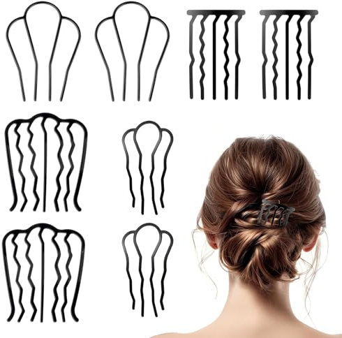 Nogeqi 8 Stück Haarkamm zum Stecken Leichte, French Hair Pin Steckkamm Haare, Haarkämme French Side Combs, Französische Seitenkämme Steckkämme für Mittellange Frauen Mädchen
