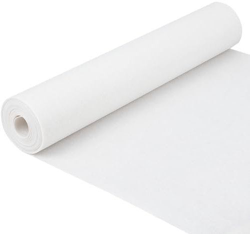 BENECREAT 4.7 Yards/4.3m Iron-On Polyester Interfacing Fabric, White Sided Interfacing Sewing Crafting Fabric for Crafts Bags Home Decoration, 40x0.06cm