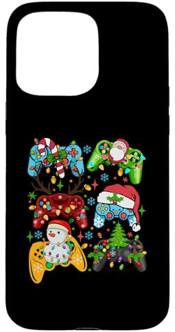 Carcasa para iPhone 15 Pro Max Joystick divertido para jugadores de Navidad