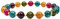 Power Ionics Bracciale fatto a mano in tormalina colorata con perle e oro rosa, elastico, misura 16,5-18 cm, per uomo e donna, braccialetti dell'amicizia, sacchetto regalo
