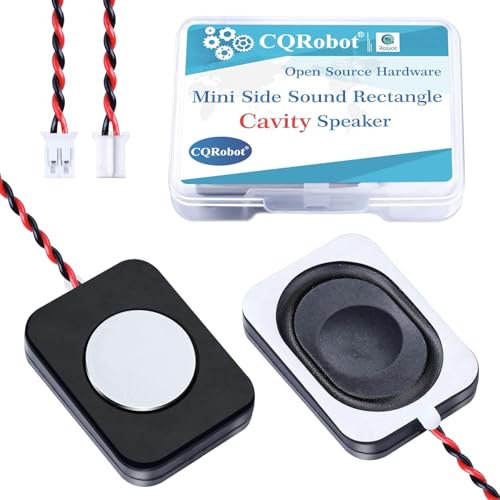 CQRobot 2 Pieces/1 Pair 35 mm * 25 mm * 6.8 mm Side Sound 8 Ohm 2 Watt/3 Watt Rectangle Cavity Speaker, JST-PH 2.0 mm 2-Pin Interface Wire, for Computer Electronic Project Application Components.