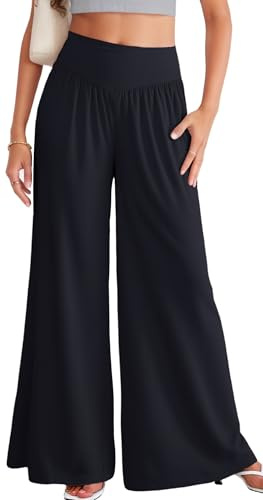 SEAUR Pantalon Fluide Femme à Jambes Larges Pantalon de Danse Orientale Pilates Yoga Palazzo Doux Printemps D'été Automne S