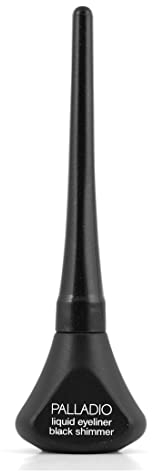 Palladio Flüssiger Eyeliner, hochpigmentiert und wasserfest, für intensive Augenkonturen, verschmierfester flüssiger Eyeliner, mit einfachem Griff und Filzspitze für die Anwendung, Black Shimmer