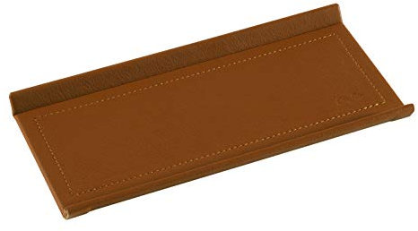 Läufer 39128 Scala Federschale, naturgenarbtes Rindsleder, cognac, Handgefertigt aus Echtleder in Deutschland, Stiftablage aus Leder