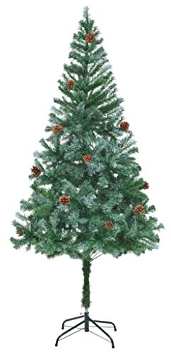 vidaXL Künstlicher Weihnachtsbaum mit Tannenzapfen 180cm Christbaum Tannenbaum