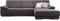 CAVADORE Ecksofa Corianne mit Schlaffunktion / Bettsofa in L-Form im modernen Design, inkl. Armteilverstellung und Longchair / 282 x 80 x 162 / Kunstleder, grau