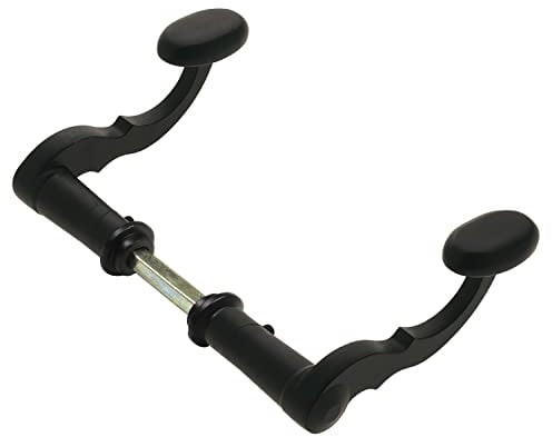 Amig - Juego de 2 Manillas Decorativas para Cancelas, Vallas o Puertas de Jardín Mod.101SP - Roseta Ø19 mm - Tirador 110 mm - Cuadradillo 8 mm - Tipo Forja - De Zamak Acabado en Negro