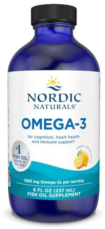 Nordic Naturals, 1560mg Omega-3 Sabor Limón, Alta Dosificación, con EPA y DHA, 237ml, Testado en Laboratorio, Sin Soja, Sin Gluten, No GMO