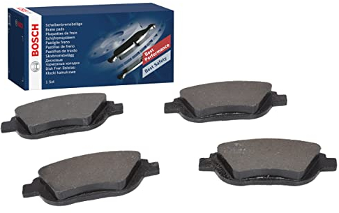 Bosch BP1360 - Auto Bremsbeläge vorne - Bosch-Qualität - für leises Bremsen mit wenig Staub - ECE-R90 zertifiziert - kupferfrei - 1 Set mit 4 Bremsbelägen - mit Zubehör