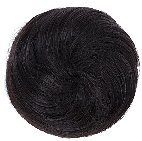 CAISHA 100% ECHTHAAR DUTT Sabrina Hochsteckfrisuren Haarteil Haarknoten Hepburn DUTT Sabrina Haargummi Dunkelbraun H311g
