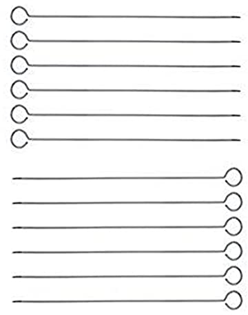 Great Credentials Brochetas de acero inoxidable de 30,5 cm de largo, pinchos de barbacoa, brochetas de shish Kebab Kabob, mango con punta de anillo, 1 docena (12)