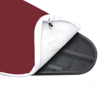 Mabi® 392 Telo ASSE da Stiro Attivo Profi − 124 x 48,5 cm − Cotone Tomaia − Mollettone Cucita − per Sistema di aspirazione e soffieria − Colore Polti Red