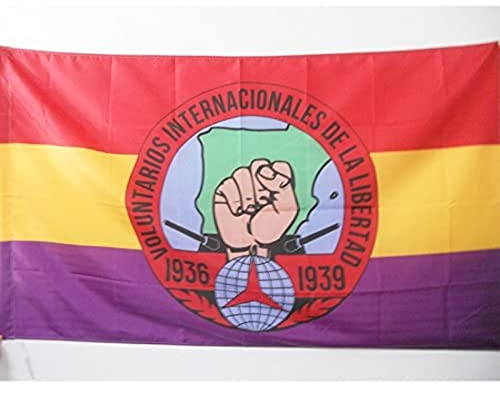 AZ FLAG Bandera de ESPAÑA Republicana Voluntarios Libertad 150x90cm para Palo - Bandera BRIGADES INTERNCIONALES Republica ESPAÑOLA 90 x 150 cm