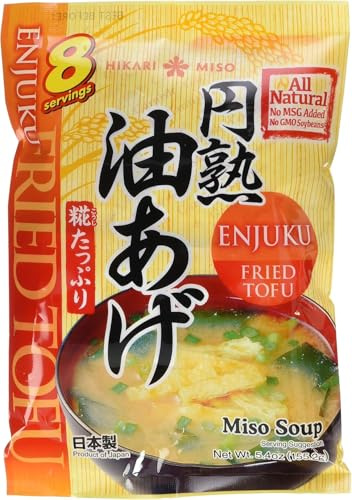 Hikari Instant Miso Soup with Fried Tofu - Enjuku Aburaage 8 Servings | Authentic Japanese Soup, Quick & Easy, No Preservatives