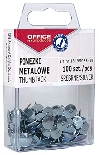 Office Products 18195055–19 metallene punaises 100 unités dans le paquet, argenté