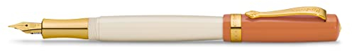 Kaweco STUDENT Füllhalter 70's Soul I Premium Füllfederhalter für Tintenpatronen mit hochwertiger Stahlfeder in Orange & Creme I Nostalgischer Luxus Füller 16 cm I Federbreite: B (Breit)