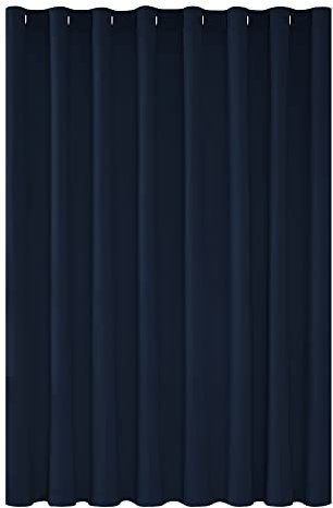 Deconovo Thermogardinen Verdunkelungsvorhang mit Ösen für Wohnzimmer Blickdicht Vorhang, 242x254 cm(HöhexBreite), Dunkelblau, 1 Stück