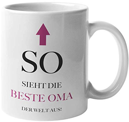 Shirtinator Tasse Geschenk für Oma I So Sieht Die Beste Oma Der Welt Aus I Geburtstag Geschenkidee-n für Oma Muttertag