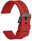 WOCCI 22mm Orologi Cinturino in Silicone per Uomo e Donna con Fibbia Nera (Rosso)