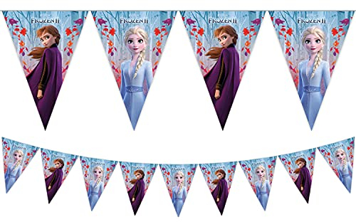 Folat Folat Procos 91135 - Wimpel-Kette Frozen 2, Länge 2,3 m, Girlande, Fahnen-Dekoration, Hänge-Deko, Geburtstag, Mottoparty