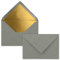 Kuverts in Graphit-Grau - 10 Stück - Brief-Umschläge DIN C6-114 x 162 mm - 11,4 x 16,2 cm - Naßklebung - matte Oberfläche & Gold-Metallic Fütterung - ohne Fenster - für Einladungen