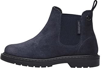 Naturino Stivaletti Chelsea in Suede, Blu 33