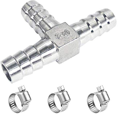 ANPTGHT 3/4 Tee Hose Barb Fitting Stainless Steel Equal Barb 3 Way T shaped Splitter Joint Connector Adapter Union Fitting for Fuel Gas Liquid Air