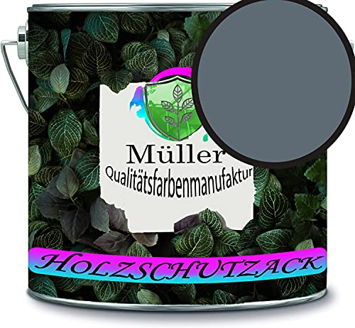 Holzschutzlack Holzlack Holzlasur wetterbeständiger Langzeitschutz Wetterschutzfarbe Holzschutzfarbe RAL 7031 Blaugrau // Müller Qualitätsfarbenmanufaktur