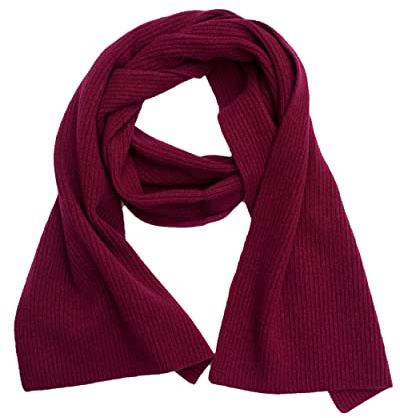 Foster-Natur, Damen/Herren Feinripp Schal, 100% Wolle (Bordeaux)