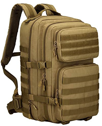 WTiger Hiking Backpack, 45L Tactical Backpack Molle Military Assault Pack Laptop Rucksacks Travel Daypack for Outdoor Camping Fishing Trekking Hunting Green