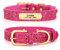 Didog Glitzer-Hundehalsband, personalisierbar, PU-Leder glitzernden Pailletten, personalisierbares Hundehalsband graviertem Namensschild für kleine, mittelgroße Hunde und Katzen, Hot Pink, Größe M