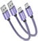JALIXI Short USB-C Cable 30CM, Fast Charging Nylon for iPhone 16/15 Pro Max, Samsung Galaxy S24-S23-S22-S10-S9, A55-A54-A53-A35-A25-A15-A14, Car Charger, Android Auto, Purple