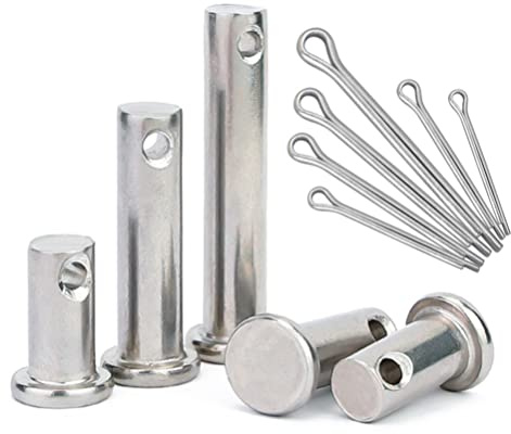 CONPHERON Einloch Gabelbolzen Flachkopf Lastösenbolzen Edelstahl Flach Kopf Scharnierstifte Satz met Splinte (M16×55mm, 1 Satz)