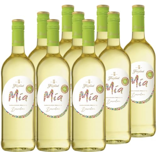Freixenet Mia Blanco Spanischer Weißwein (9x1,0l) Set - 1,0 Liter Sonder-Edition - Wein, lieblich, jugendlich lebendig und fruchtig frisch, zu spanischen Tapas und leichten Fischgerichten