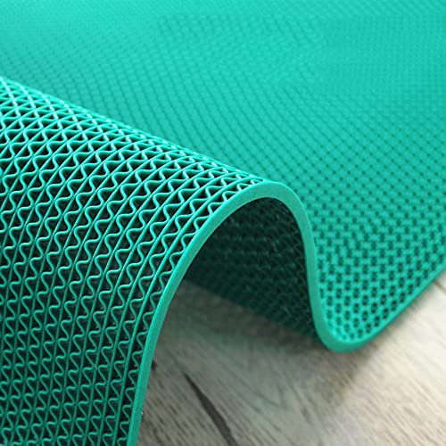 WLWLEO Tapis de Sol antidérapant pour Le Drainage Tapis de Sol commerciaux pour Zones humides 15M Tapis Anti-éclaboussures en Caoutchouc pour Piscine Bains Restaurant Cuisine Patio,Vert,1.2×15M