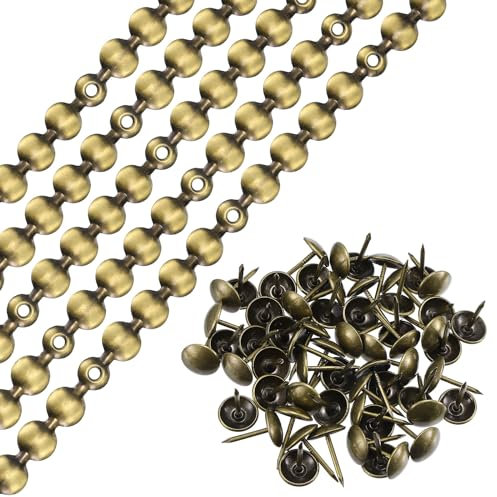 QUARKZMAN 10uds Tapicería Tachuelas Tiras, 1 Metro Brillante Decorativos Clavos Adornos para Sofá Cabecero Silla Muebles con Tapicería Clavos (11mm Bronce)