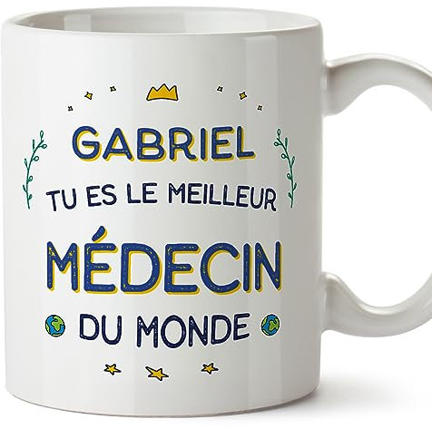 Mugffins Tasses Personnalisables pour MÉDECIN homme - En Français - Cadeau Personalisé- Meilleur du Monde - 11 oz / 330 ml