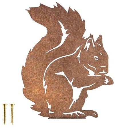 Edelrost Eichhörnchen Gartenstecker Rostige Gartendeko Gartenstecker Rost Eichhörnchen deko Deko Gartenstatuen aus Metall -- einfach einsteckbare Rostdeko aus hochwertigem stahl für Garten--Gartendeko