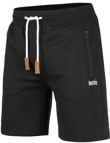 Mount Swiss Kurze Freizeithose Herren Liam I Kurze Sweatpants Herren mit Taschen - 2 Seiten- und 1 Gesäßtasche je mit Reißverschluß I Sport Shorts Herren in klassischen Farben
