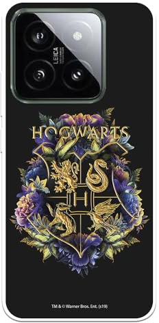 Schutzhülle kompatibel mit Xiaomi 14, offizielles Harry Potter Hogwarts Floral zum Schutz Ihres Handys. Flexible transparente Silikonhülle mit offizieller Harry Potter-Lizenz