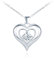 MOOFUN Herz Anhänger Kette mit Zirkon 925 Sterling Silber Halskette Damen Silber Liebe Halsketten für Mama Beste Freundin Teenager Mädchen Oma Schwester Frauen Liebe Geschenk Geburtstagsgeschenk