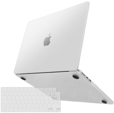 TECOOL Fein Gefrostete Hülle für MacBook Air 13.6 Zoll M4 M3 M2 A3240 A3113 A2681 (2025 2024 2022 Freisetzung), [Passend zum Offiziellen Silber] Ultradünne Schutzhülle Case u. EU TPU Tastaturschutz