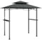 Kangmusi Grillpavillon mit Seitenregalen Anthrazit 240x150x243 cm Stahl, kangmusi360140