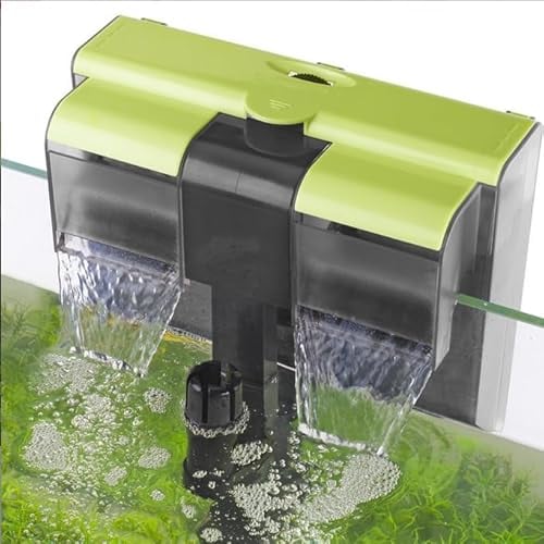 everfarel Filtro Colgante para acuarios, 450L/h Filtro Externo para acuarios con UVC 4 en 1 Filtro de Flujo Ajustable para peceras, Filtro de Cascada para acuarios de 10-100L