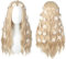 Linfairy 70er-Jahre-Perücke Lang Blond Gewellt Hippie-Perücke Mit Sonnenblumen-Stirnband Halloween Cosplay-Kostüm Perücke Für Frauen Partys Für Frauen