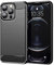 owlhold Funda para iPhone 13 Pro MAX, Texturas cepilladas y de Fibra Carbono Carcasa, Ultrafina TPU Suave Militar Protector Capa Antigolpes, Anti-Raspaduras, Antideslizante Case, Negro