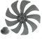 14 Inch Household Silent Fan Blade Plastic Propeller With Nut Cover, Plastic Propeller 7/9/15 Blade Fan Accessories, Floor To Ceiling Fan Blades(9-blade)