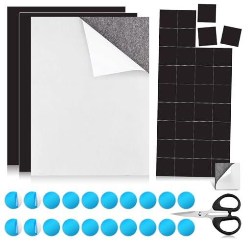 Magnetfolie DIN A4 Magnetische Folie 3er Set 1MM Selbstklebend Magnetplatten Magnetpapier mit Runde Metallplättchen 30MM für Kühlschrank Tafeln Poster Basteln Foto Kreative Ideen zum Beschriften