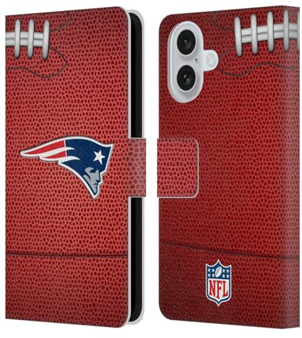 Head Case Designs Officially Licensed NFL Football New England Patriots Graphics Leather Wallet Case Compatible With Apple iPhone 16