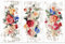 PLIGREAT 3 Blätter Vintage Blumenn Reiben auf Transfers für Möbel Europäische Architektur Reiben auf Aufkleber Aquarell Blumenn Transfer Aufkleber für Holz Schrank Scrapbooking Zuhause Dekorativ